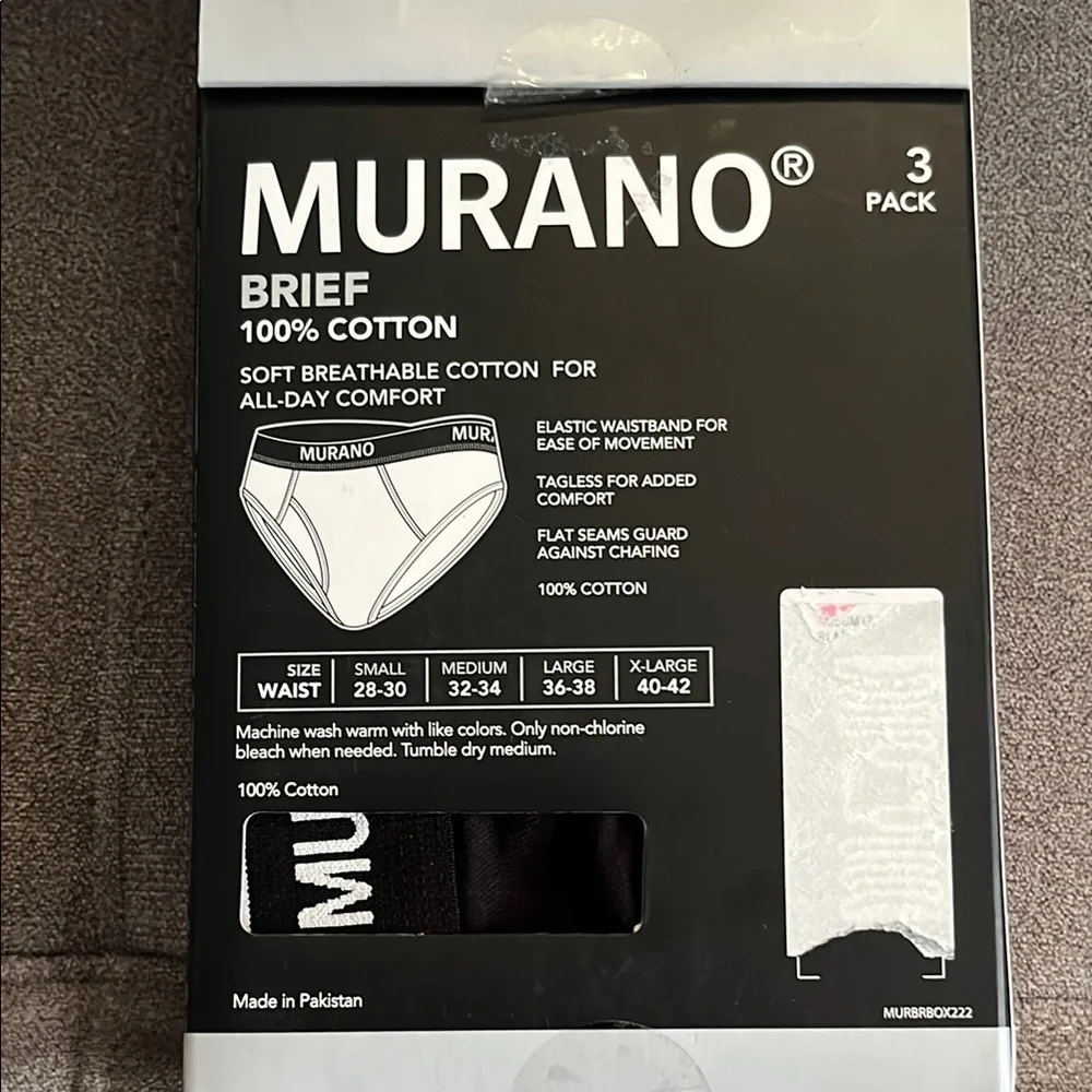 Murano Black and White Briefs Comfortable Underwear